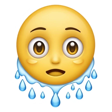 Emoji crying lots of tears with crazy eyes and a smile  sticker