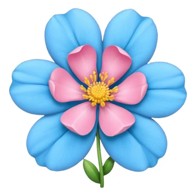 Um emoji da flor rosa vermelha tradicional só que com coloração azul sticker