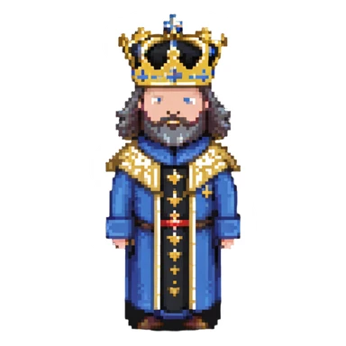 Swedish king wearing a crown and royal robe sticker