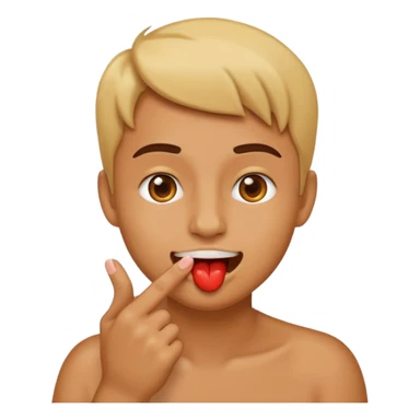 Emoji enamorado mordiéndose el dedo sticker