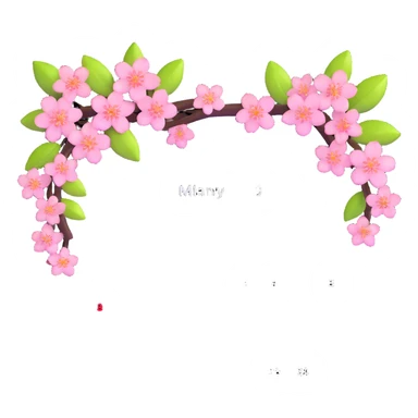 spring calendar with cherry blossoms sticker