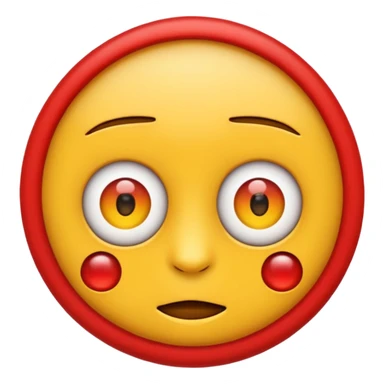 Crea un emoji kn los ojos rojos, k estén entre abiertos, sticker