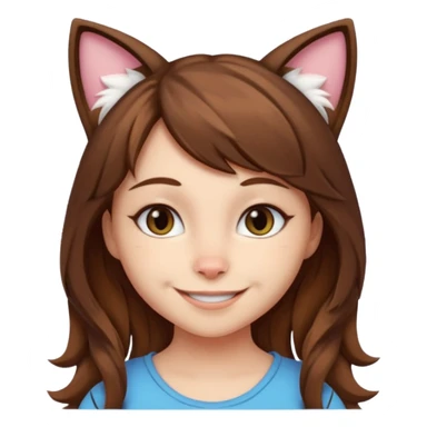 a girl with brown hair, cat ears and a tail saying "im lauren" sticker
