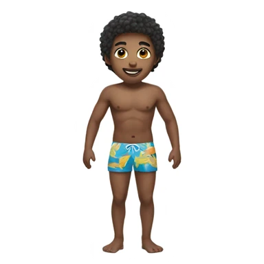 Boy in swimming trunks  sticker