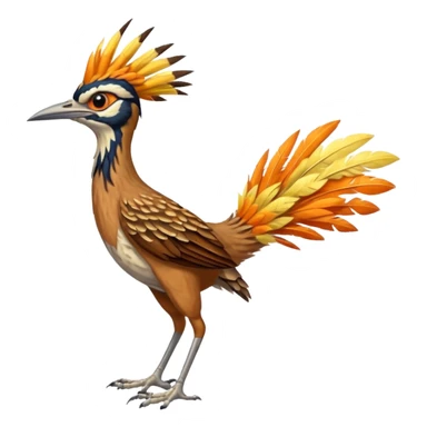realistic roadrunner bird emoji, running with long skinny tail pointed down and back sticker