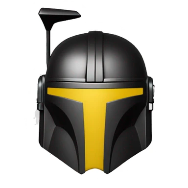 Mandalorian helmet black and yellow with antenna sticker