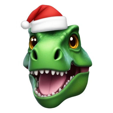 A dinosaur with a Santa hat sticker