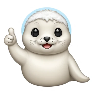a kawaii seal giving a thumbs up sticker