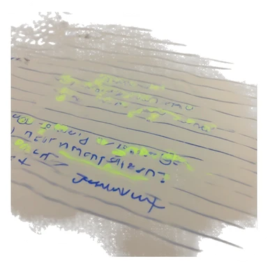 a sheet of paper where the text is neatly written, the lines are highlighted with a highlighter, the handwriting is even sticker
