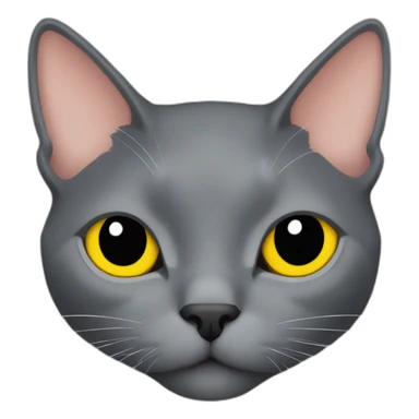 korat grey cat head with yellow eyes and black public sticker