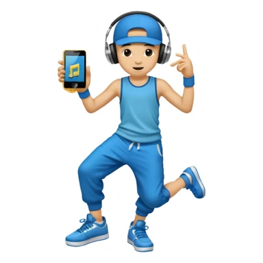 street dancer boy with music player sticker