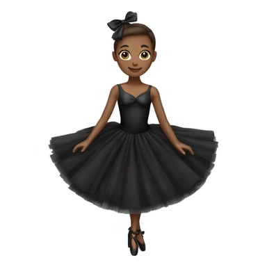 black Ballerina dress black bow sticker