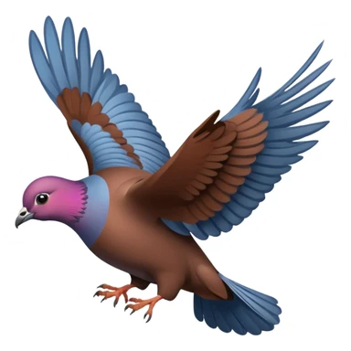 brown pigeon flying sticker
