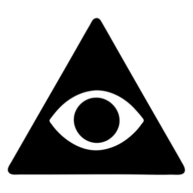 A blood-red triangle with a glowing eye inside, symbol of FOE sticker