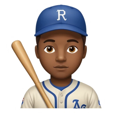 Jackie Robinson with dark brown hair sticker