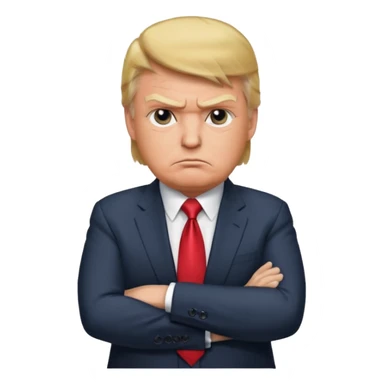 donald trump crossed arms, angry sticker