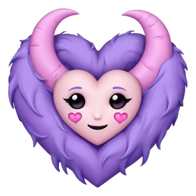 pastel goth heart with crescent moon sticker