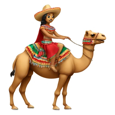 Mexican dancer riding a camel sticker