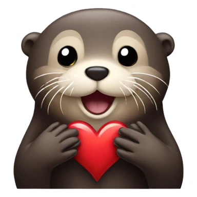 sea otter showing heart sign with hands sticker