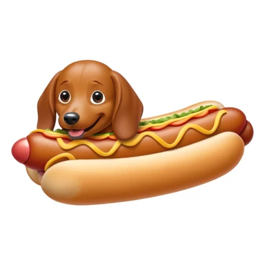 A weenie dog in a hot dog costume sticker