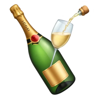 Bottle with Popping Cork sticker