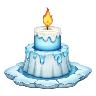 a candle on an iceberg sticker