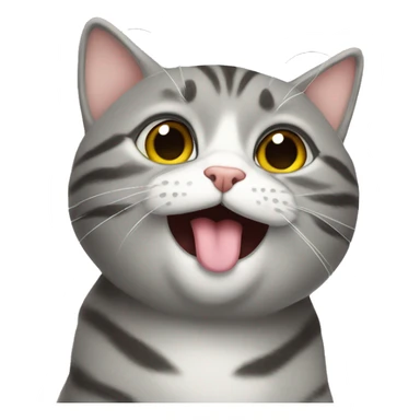 Grey tabby cat blowing a kiss sticker