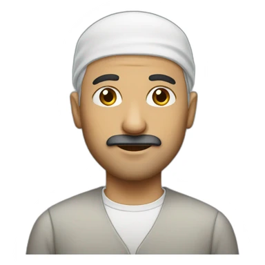 Muslim man with balding mustache sticker