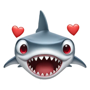 Shark with hearts red on eyes sticker