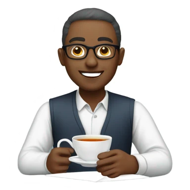 tutor with tea sticker