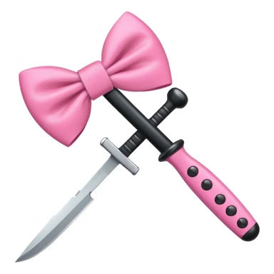 Pink bow knife sticker
