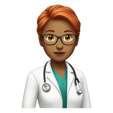 doctor woman with red hair sticker