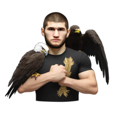 Khabib nurmagomedov with eagle sticker