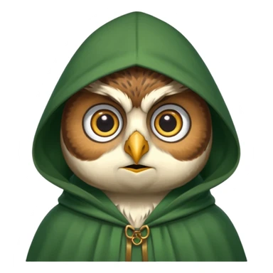owl professor in green cloak  sticker