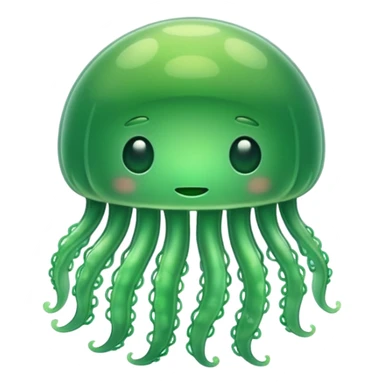 Cute green jellyfish sticker