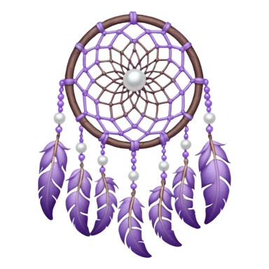 Pastel Violet lavender dreamcatcher, white bead pearls  sticker