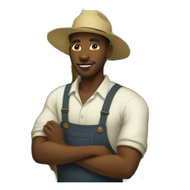 black farmer working in the cotton field sticker