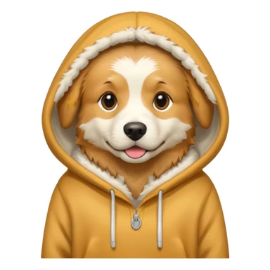 Dog wearing a hoodie sticker