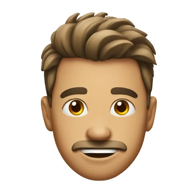 Man with funny face sticker