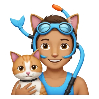 Kai Cenat holding a cat wearing a snorkel sticker