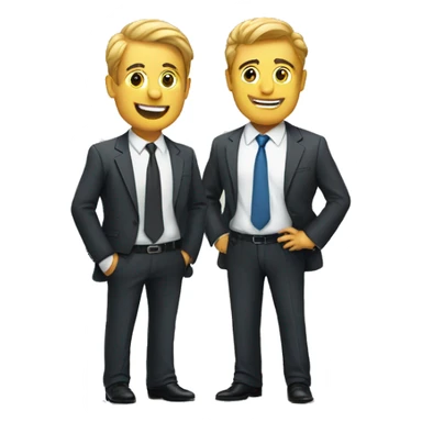 two business men talking with each other  in suits sticker