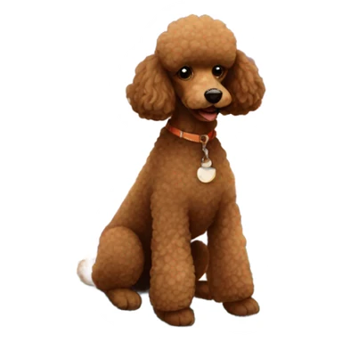 Brown poodle on a boat sticker