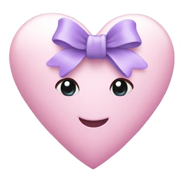 Light pink heart with a lavender bow  sticker