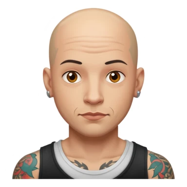 tatooed bald man  sticker