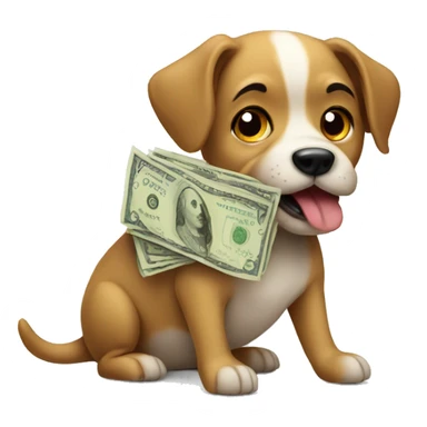 Dog with money sticker
