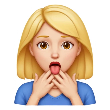 criss cross hands around throat choking self woman emoji tongue out  sticker