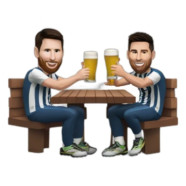 lionel messi and ronaldo drink a beer sticker