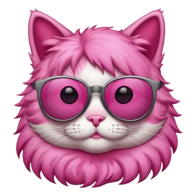 Cat with sunglasses and pink fur  sticker