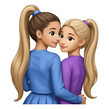  Ariana grande back view with long hair in a ponytail leaning on another girl with long hair in a ponytail  sticker