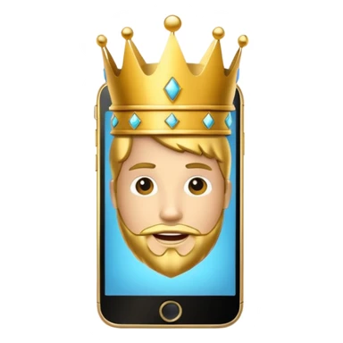 gold premium smart phone, king crown sticker